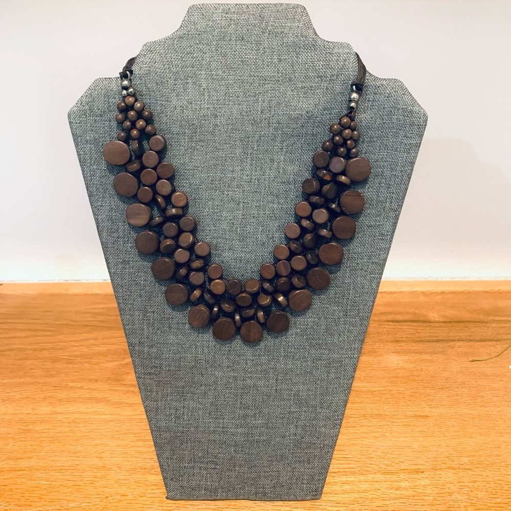 Wood beaded necklace. New never wore it.